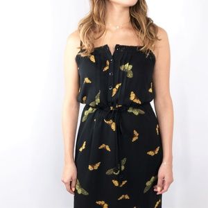 KENSIE Butterfly Black Maxi Dress Small